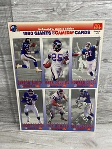 1993 Fleer Game Day McDonald’s Giants Limited Edition Uncut Trading Cards 1 - Picture 1 of 2