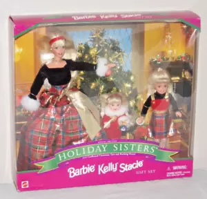1998 Holiday Sisters Barbie, Kelly, Stacie Dolls Gift Set Mattel NIB #19809 - Picture 1 of 4