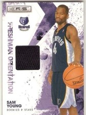 SAM YOUNG ROOKIE JERSEY 2009-10 ROOKIES & STARS 31 SERIAL #/299 GRIZZLIES PITT