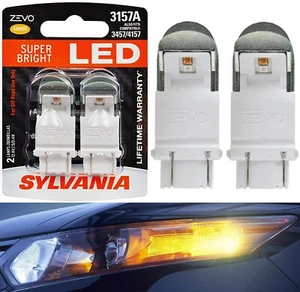 Sylvania ZEVO LED Light 3157 Amber Orange Two Bulbs Rear Turn Signal Parking EO - Picture 1 of 12