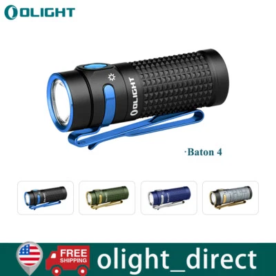Olight Baton 4 1300 Lum EDC Flashlight LED Pocket Clip Magnetic Charging Outdoor - Image 1 of 4