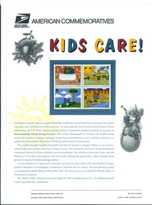 US Gedenktafel USPS 455 Kids Care Earth Day CP457 - Bild 1 von 1