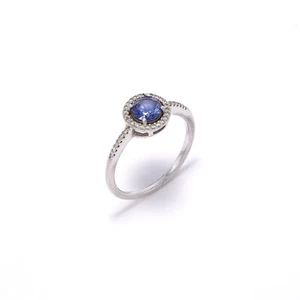 Round Tanzanite Halo Ring - Picture 1 of 4
