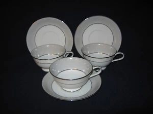 THREE {3} NORITAKE GRAYBURN CUP AND SAUCER SETS - Picture 1 of 2