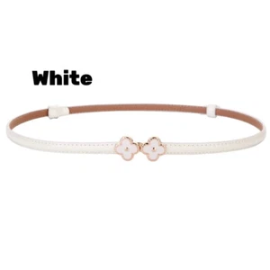 Women Real Leather Waist Belt Fashion Flower Buckle Dresses Coats Waistband Thin - Picture 1 of 54