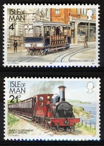 Isle of Man 1991, Definitive Stamps: Trams and Trains set MNH, Mi 457-58 - Picture 1 of 1