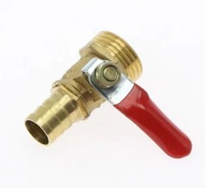 Manguera de 1/2" BSP macho a 12 mm púas bola de latón válvula tubo mango palanca roja - Imagen 1 de 2