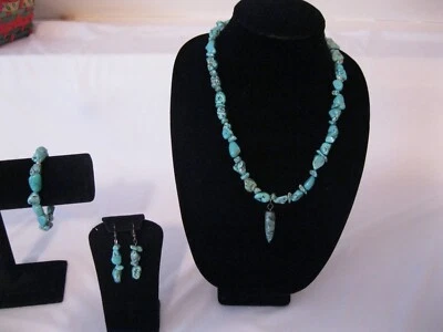 Colgante cuerno turquesa, juego de joyas. Foto 1 de 4