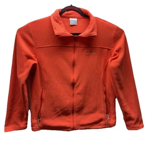 Columbia Jacket Women XL Orange Full Zip Fleece Hiking Preppy Casual Outdoors - Picture 1 of 9