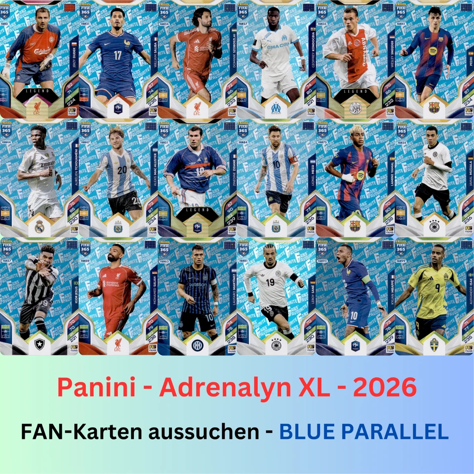 Panini FIFA 365 Adrenalyn XL 2026 - BLUE PARALLEL Fans Favourite (FAN) Pick - Image 1 of 1