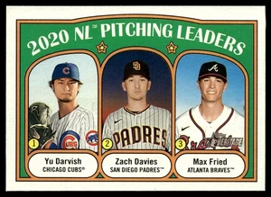 2021 Topps Heritage 2020 NL Pitching Leaders (Yu Darvish/Zach Davies/Max Fried) - Picture 1 of 2