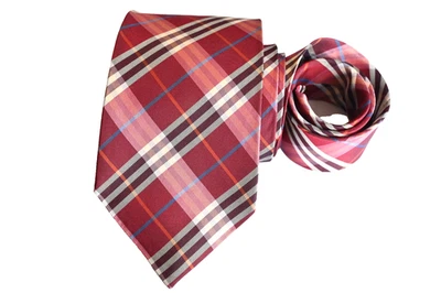 CORBATA HOMBRE BURBERRY BORGOÑA/CUADROS Y CUADROS Ancho: 3.5/8" Largo: 60" Foto 1 de 4