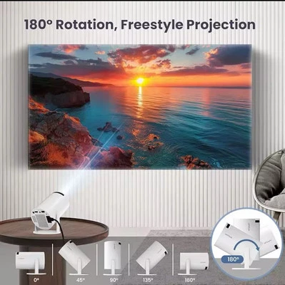 Hy300 Projector 4k android smart bluetooth wi-fi mini projector 180 degrees - Image 1 of 4