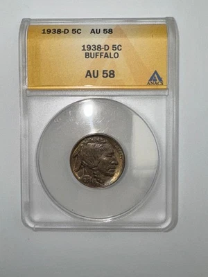 1938-D (D/D, "D Over D") AND Die Rotated Counter-Clock Buffalo Nickel ANACS AU58 - Image 1 of 4