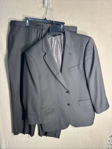JOS A BANK 46R Dark Taupe Brown 2 Piece SUIT Herringbone 40x28 Two Button Wool - Picture 1 of 18