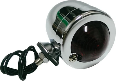 Luz marcadora de bala de filamento único de disco duro - Cromo - Lente roja motocicleta Foto 1 de 3
