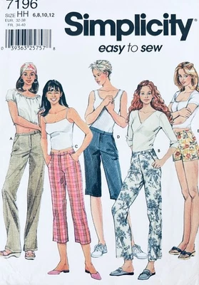 EASY Simplicity Pattern 7196 Misses Pants, Capri Pants & Shorts Sizes 6-12 - Image 1 of 2
