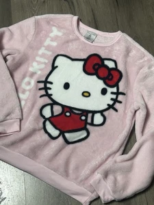 Felpa donna Hello Kitty SANRIO rosa grafica super morbida nuova senza etichette taglia S - Foto 1 di 6