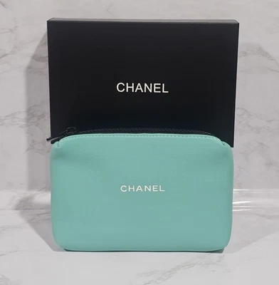 Chanel Beaute Blue  Cosmetic Bag Zipper Makeup Pouch NIB - Image 1 of 4