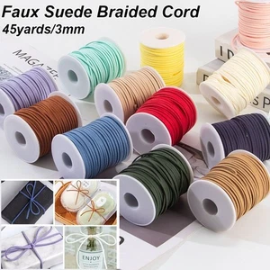 Flat Faux Suede Braided Cord 3mm DIY Handmade Rope New Belt Leather Rope - Picture 1 of 18