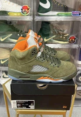 Air Jordan 5 Retro GS 2024 Olive US Size 6.5Y/8W 440888-308 Worn Once Og Box - Image 1 of 4