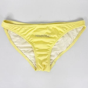 Malia Mills Meow Vintage Bikini Bottom Womens L Yellow Rhinestone Detail - Picture 1 of 7