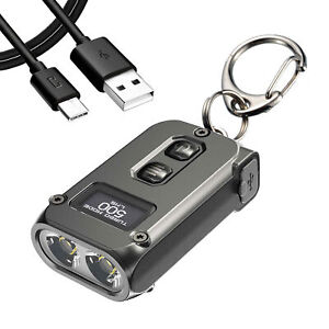 Nitecore TINI 2 500 Lm Rechargeable Keychain Light + USB-C Charging Cable (Gray)