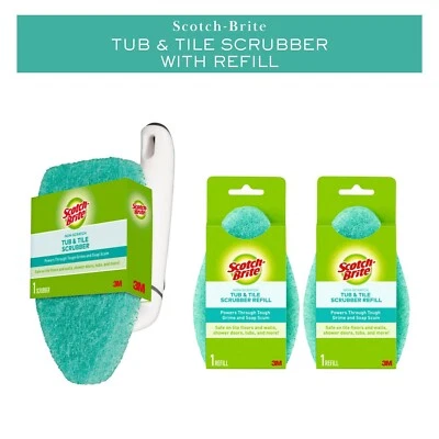 Scotch-Brites набор скрубберов для ванн и плиток без царапин (1 скруббер 3 заправки) - Изображение 1 из 4
