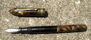 Pluma Estilográfica Remington Ver a Través De Colección Marrón Verde Tostado Color Mármol - Imagen 1 de 4
