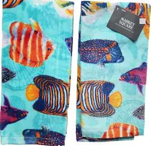 2 Same Printed Cotton Kitchen Terry Towels (16"x26") VARIOUS TROPICAL FISH, HL - Bild 1 von 24