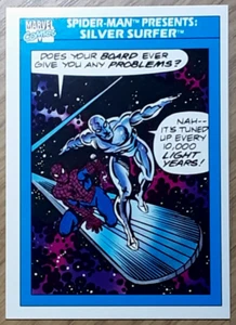 1990 Marvel Universe Card 153 SPIDER-MAN PRESENTS SILVER SURFER. New Top Loader - Picture 1 of 3
