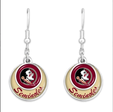 FTH 55427 Florida State Seminoles Double Disk Earrings Cover