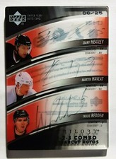 2006-07 Trilogy Combo Clearcut Autographs Wade Redden Havlat Dany Heatley 6/25