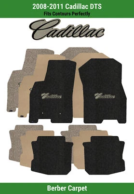 Alfombrillas delanteras y traseras Lloyd Berber para Cadillac DTS '08-11 con Cadillac negro sobre bronceado Foto 1 de 4