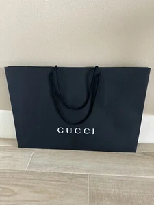 GUCCI AUTHENTIC BLACK SHOPPING PAPER BAG GIFT TOTE 26" x 18" x 8" - Picture 1 of 5