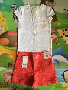  NWT Gymboree  Preppy Peach T- shirt & Adjustable Shorts Sz 4   - Picture 1 of 6