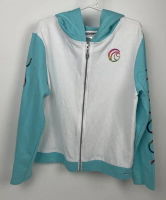 American Girl Joss Jacket Top Girls Catch Wave Beach Rainbow Foil L 14-16 14 16 - Image 1 of 4