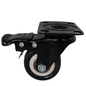 360° Swivel Caster Double Ball Bearing 2" Polyurethane Wheels with a Brake - Picture 1 of 7