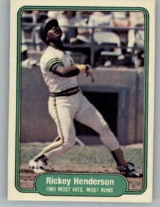 1982 Fleer #643 Rickey Henderson/Most Hits and Runs (ref 147061)