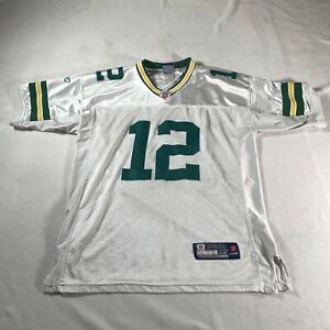 Vintage  Aaron Rodgers Jersey 12 White 52 Reebok Green Bay Packers NFL Football