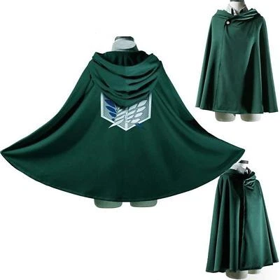 Attack on Titan Survey Corps Hooded Cloak Cape Robe For Costume Cosplay Party US - Image 1 of 3