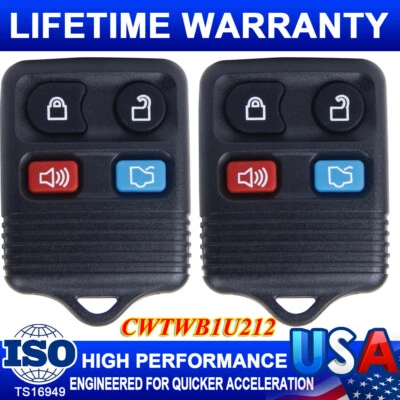 2 Llavero de coche remoto para Ford Mustang Focus 2003 2004 2005 2006 2007 2008 2009 Foto 1 de 4