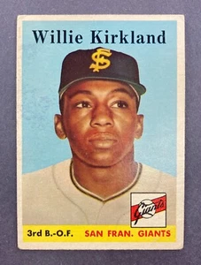1958 Topps #128 Willie Kirkland RC (San Francisco Giants) ¡Novato! - Imagen 1 de 2