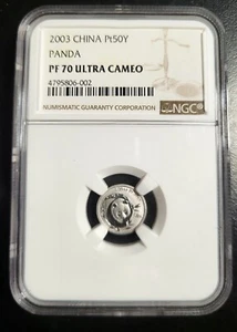 2003 China 50 Yuan 1/20 oz Platinum Panda. NGC PF 70 Ultra Cameo. Low Mintage  - Picture 1 of 6
