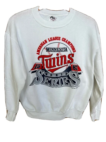 Vintage MINNESOTA TWINS 1987 AL Champions World Series MLB Sweatshirt SZ Medium Cover