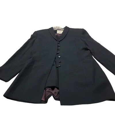 Valerie Stevens Petite Black 2pc Women's Skirt Suit Size 12P Rayon Polyester Vtg - Image 1 of 4