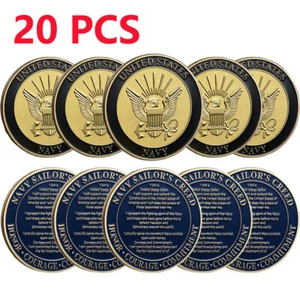 20PCS Collect US Navy Sailors Creed Challenge Coin Military Army Challenge Coin - Picture 1 of 12