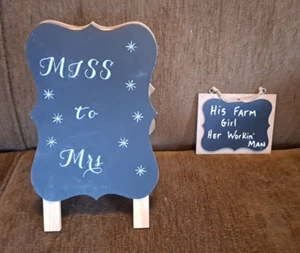 Wood Wedding /Rustic/Chalkboard Style sign Easel - Picture 1 of 2