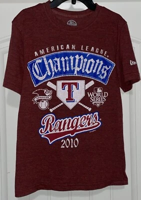 Camiseta New Era Texas Ranger 2010 Campeones de la Liga Americana Adulto PEQUEÑA Foto 1 de 4