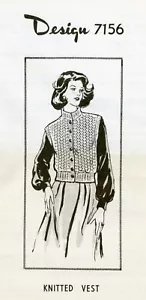 Vintage Versandhaus Muster 7156, Misses Strick ärmellose Weste Größe 12-18 - Bild 1 von 1